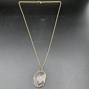The Citation Gold Tone Chain Necklace w/ Stone Pendant Jewelry Accessory